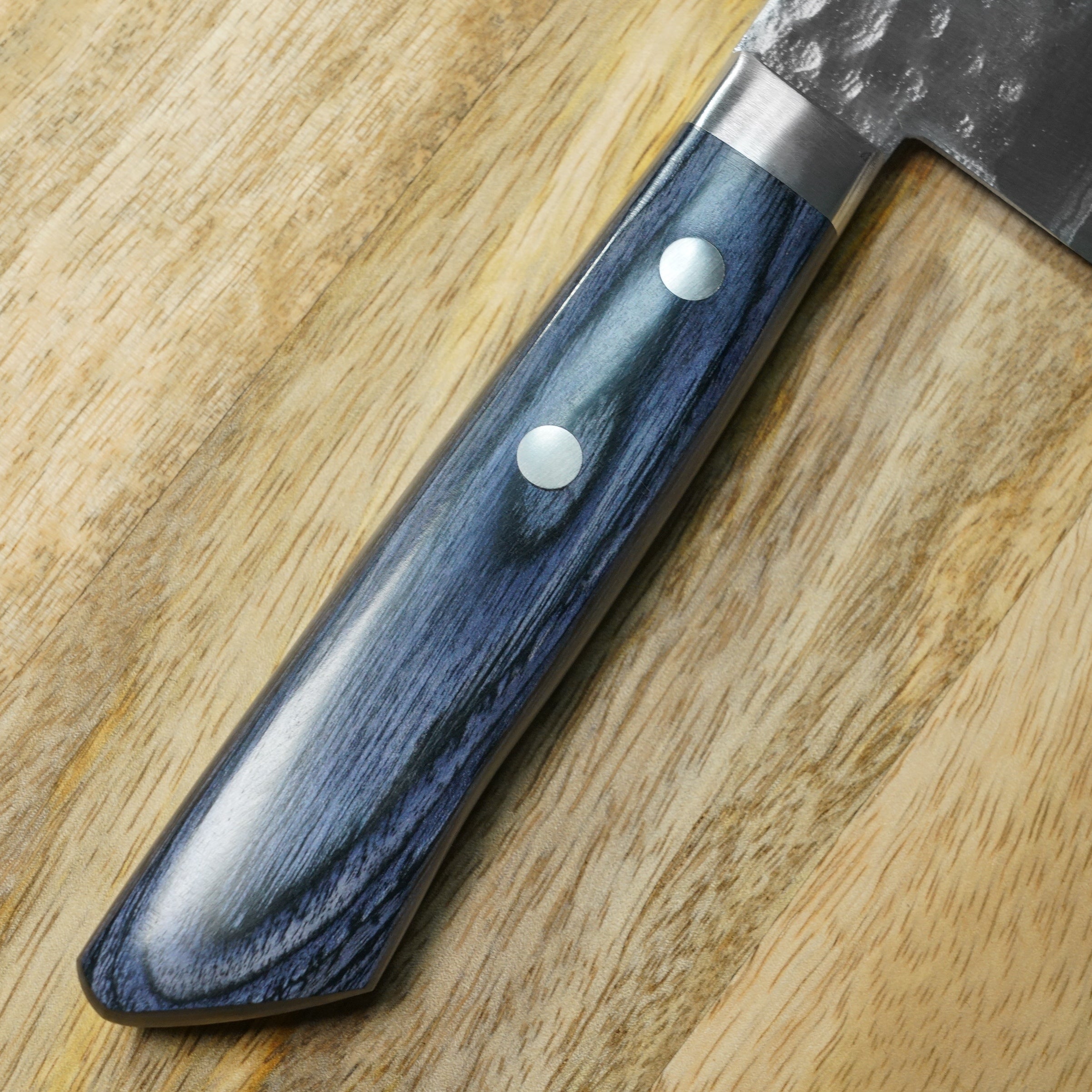 Masutani VG10 Hammered Damascus Santoku Knife 170mm - Blue Kokuryu Japanese Kitchen Knife for Professional Chefs & Home Cooking - Perfect for Slicing, Dicing, and Chopping Vegetables, Meat, and Fish