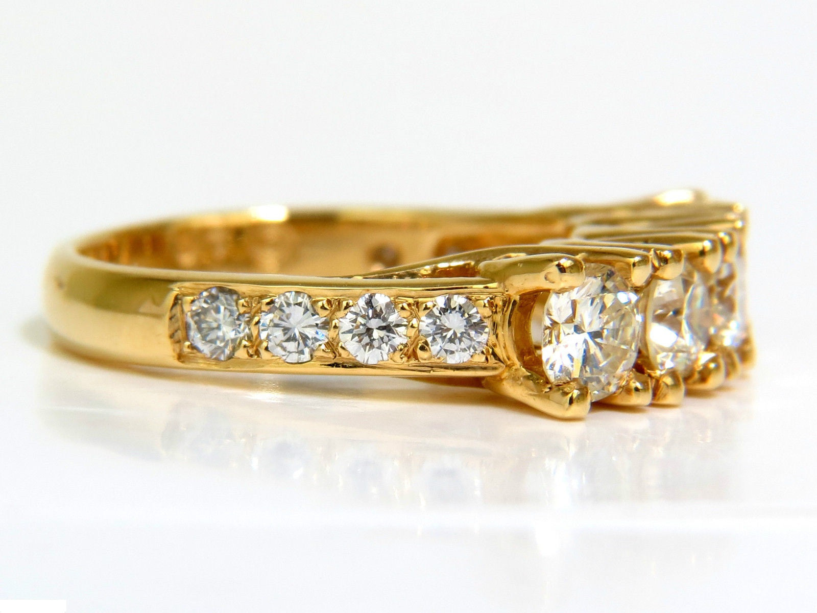 1.82 Carat Diamond Band Ring with Pave Shoulders in 14K Gold - Elegant Wedding, Engagement, or Anniversary Jewelry Gift for Women