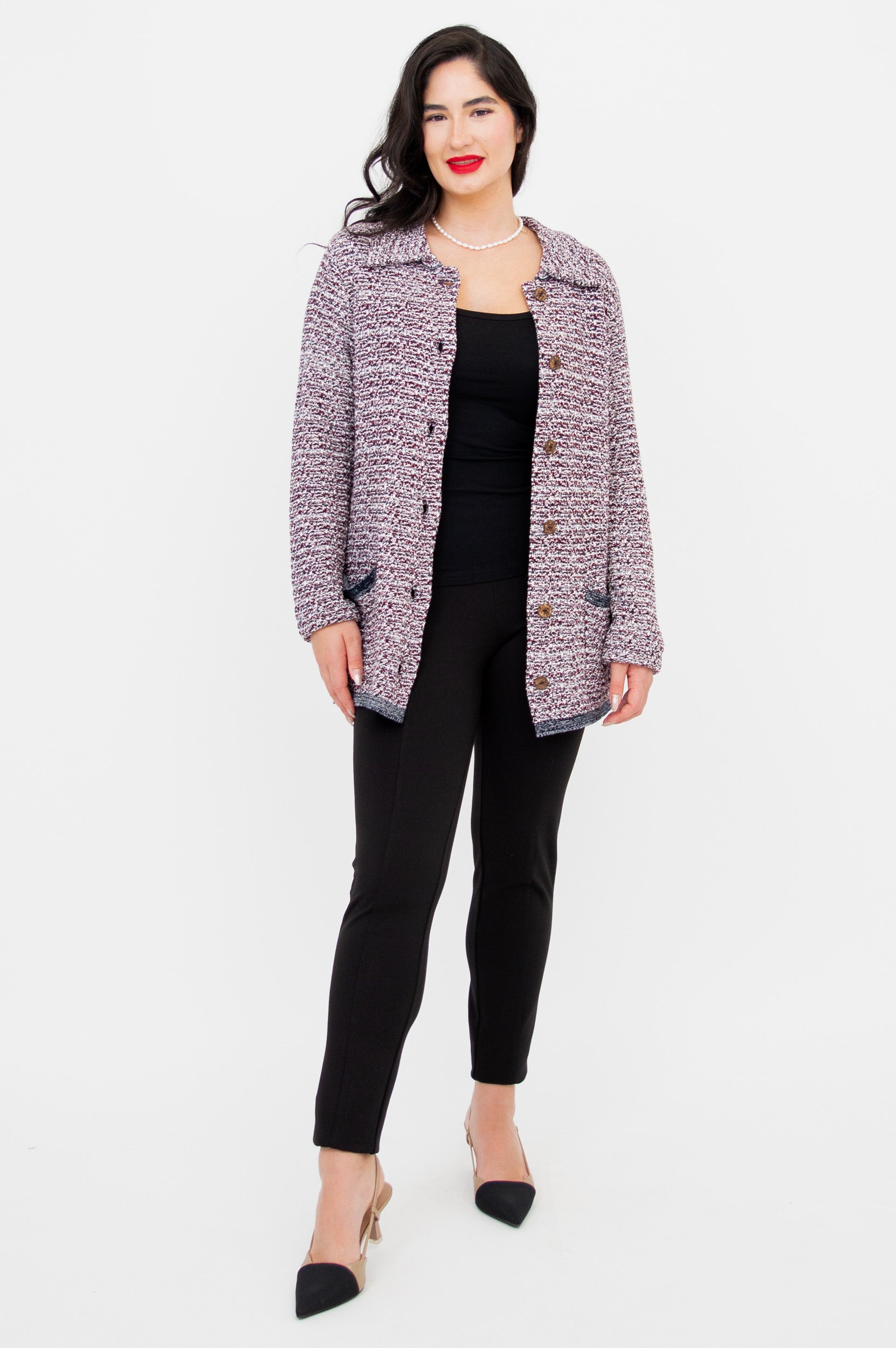 Chanel Women's Cotton Cardigan with Gemstone Details - Perfect for Casual Wear, Office Outfits & Special Occasions