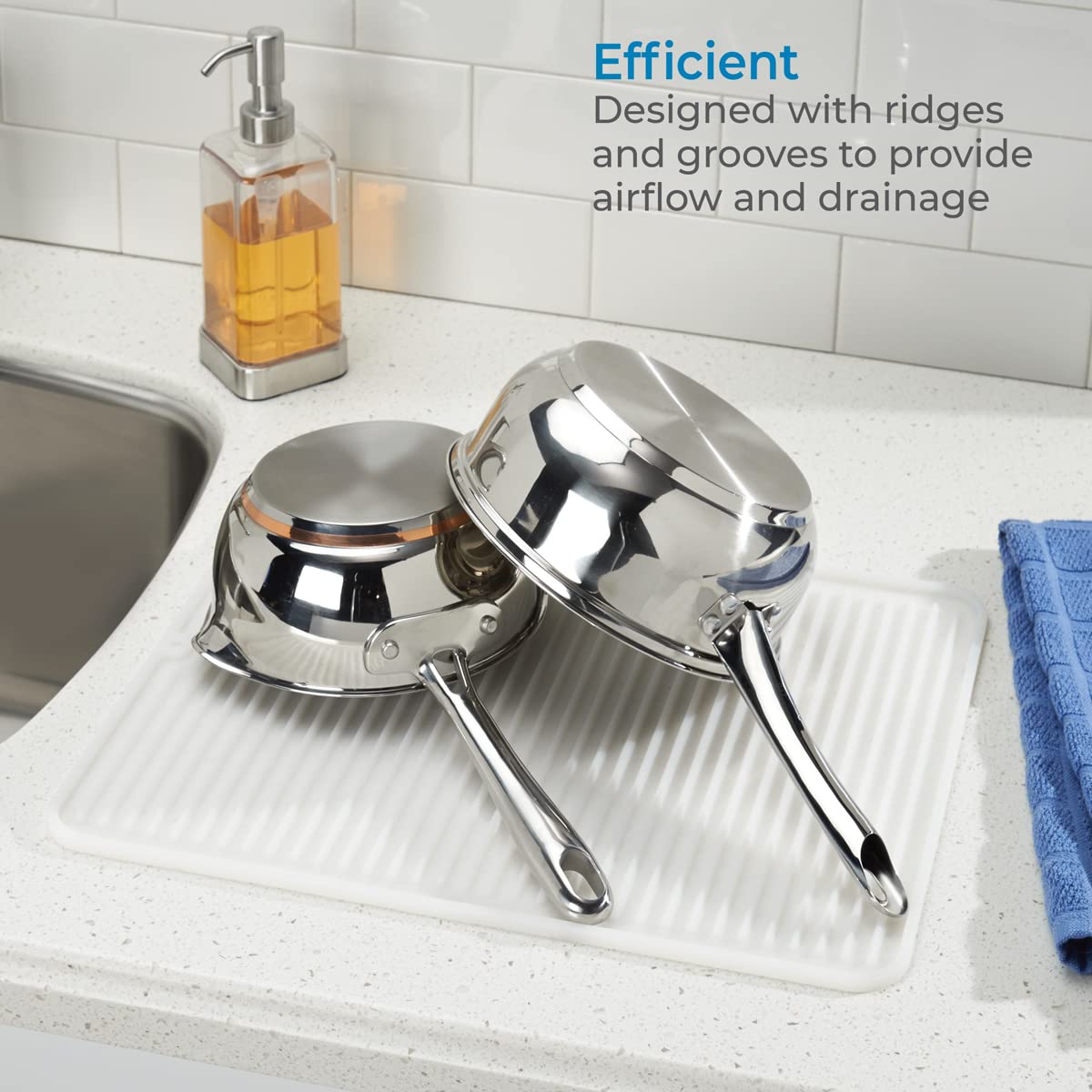 iDesign Lineo Silicone Kitchen Countertop Drying Mat - 16