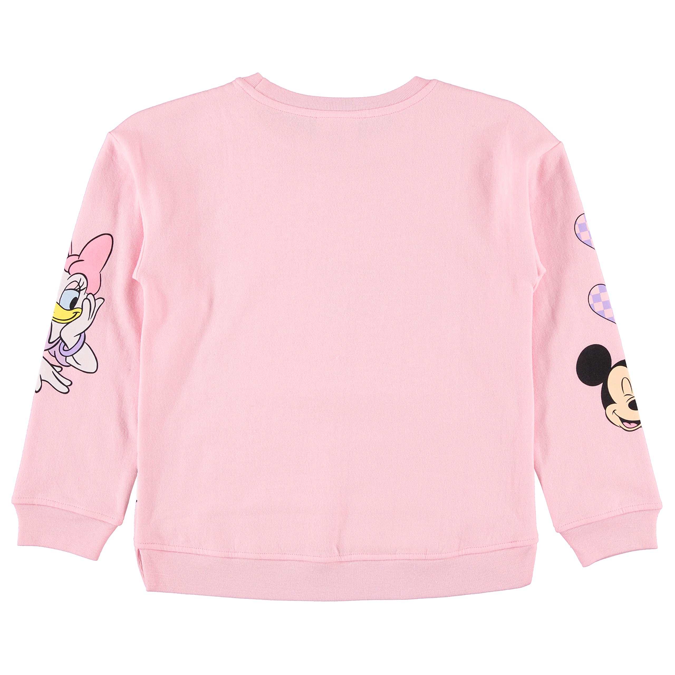 Disney Mickey & Minnie Mouse Girls' Sweatshirt - Jumbo Print, Chenille Patch & Embroidery Pullover - Sizes 4-16 - Perfect for Birthday Gifts, Disney Trips & School Outfits