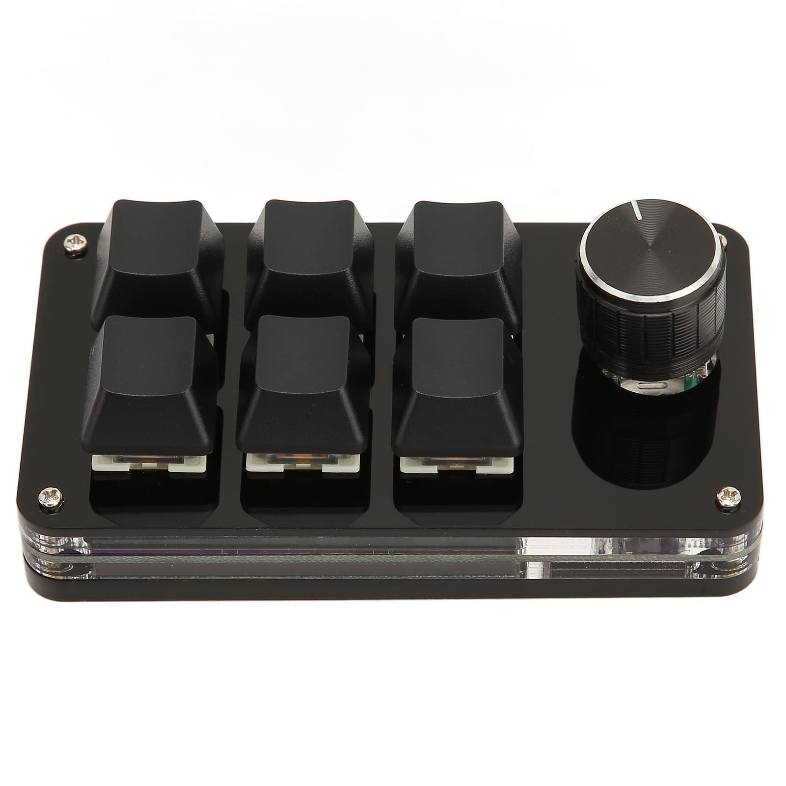 ANGGREK 6-Key Mini Programmable USB Keypad with Knob - DIY Mechanical Keyboard for OSU Gaming & Office Work - Compact Macro Pad for PC, Laptop, Mac Accessories