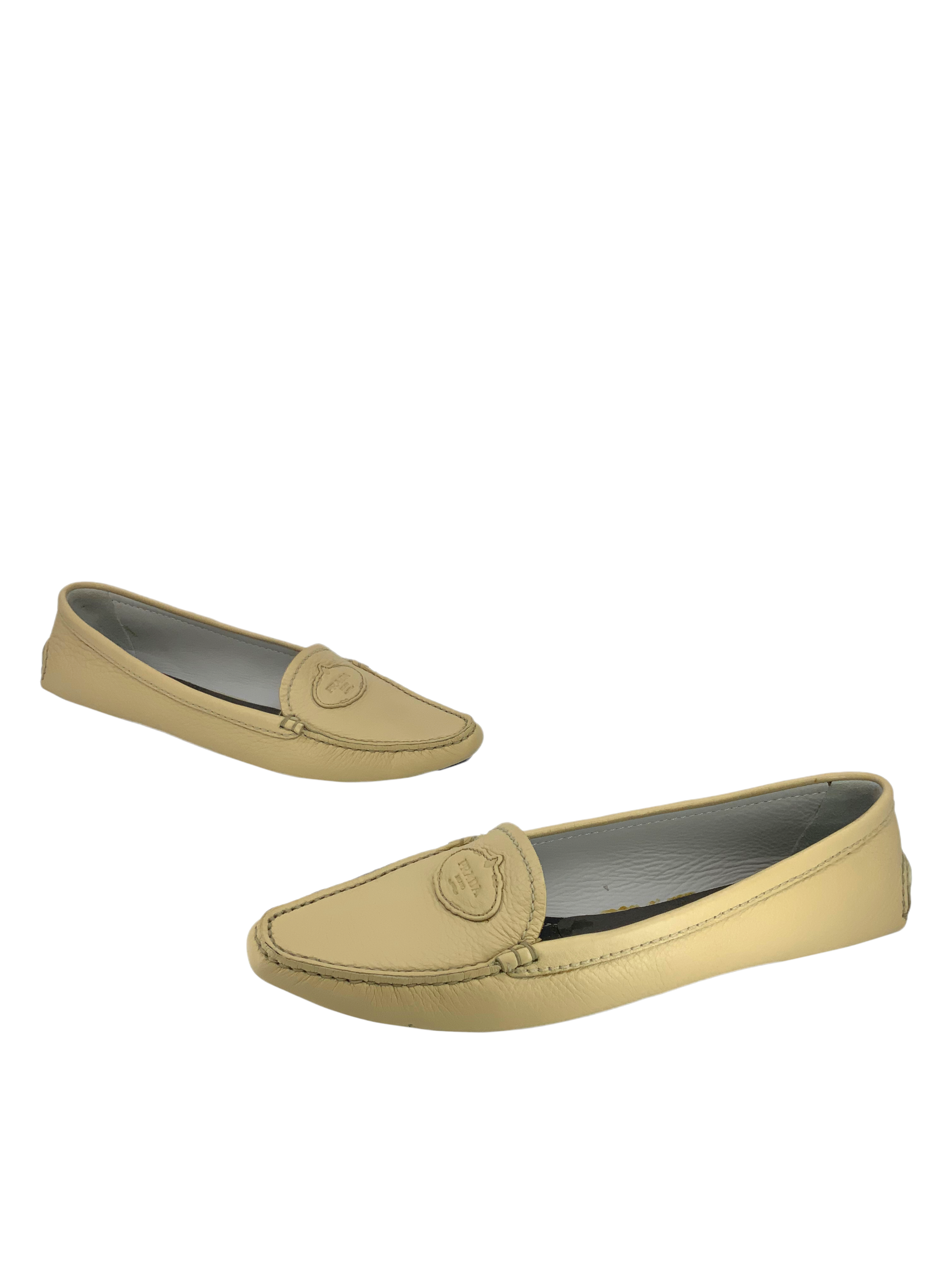 Prada Leather Logo Driving Loafers for Men - Size 8 US | Luxury Italian Designer Slip-On Shoes for Casual & Business Wear | Perfect for Office, Travel & Special Occasions