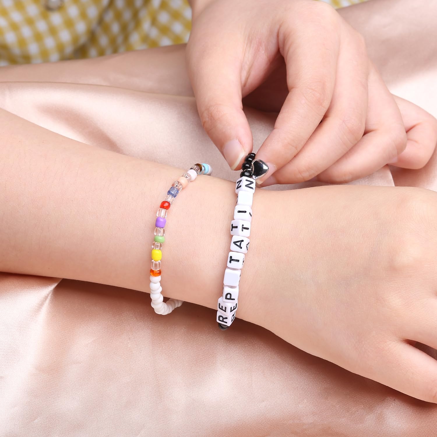 COTATI 2-Piece Heart Shaped Couples Bracelets Set - Matching Love & Friendship Bracelets for Women & Men - Perfect for Anniversaries, Valentine's Day & Romantic Gifts