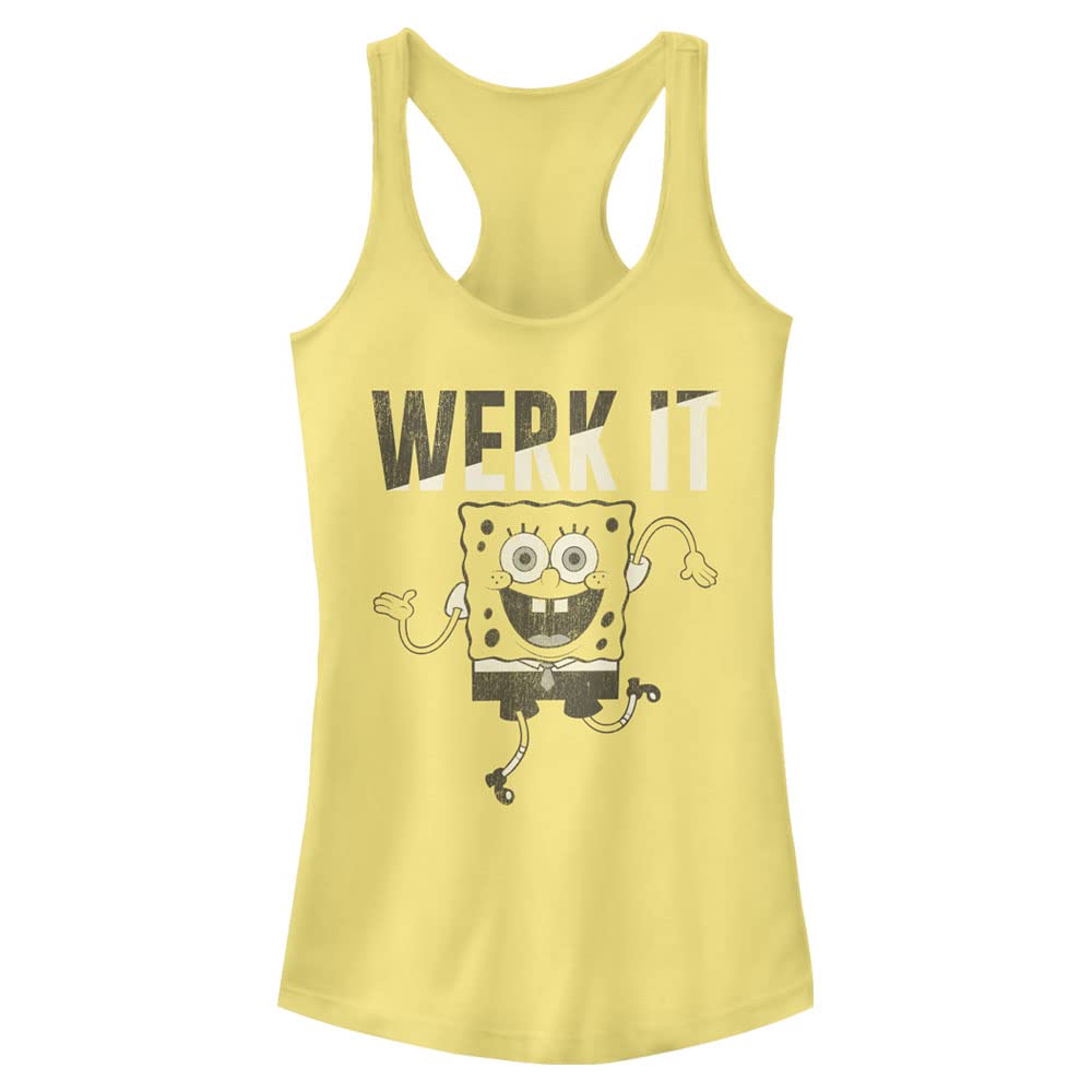 Spongebob Squarepants Women's Racerback Tank Top - Nickelodeon Cartoon Graphic Tee for Casual Wear, Gym & Summer Outfits