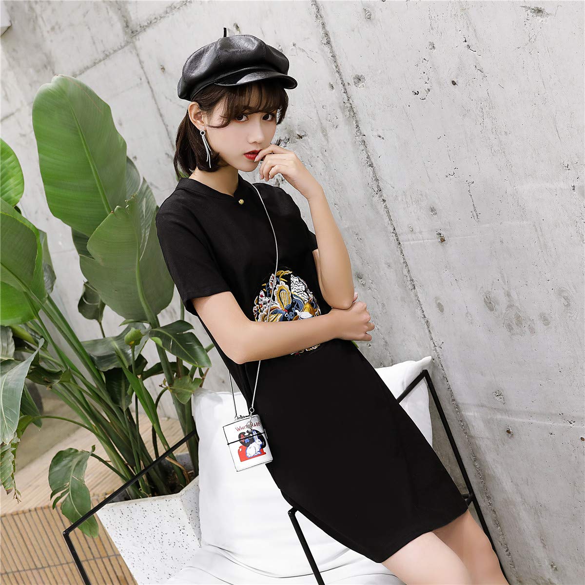 Shanghai Story Women's Short Sleeve Black Qipao Cheongsam Dress - Chinese Traditional Linen Blend Summer Dress for Parties, Weddings & Cultural Events
