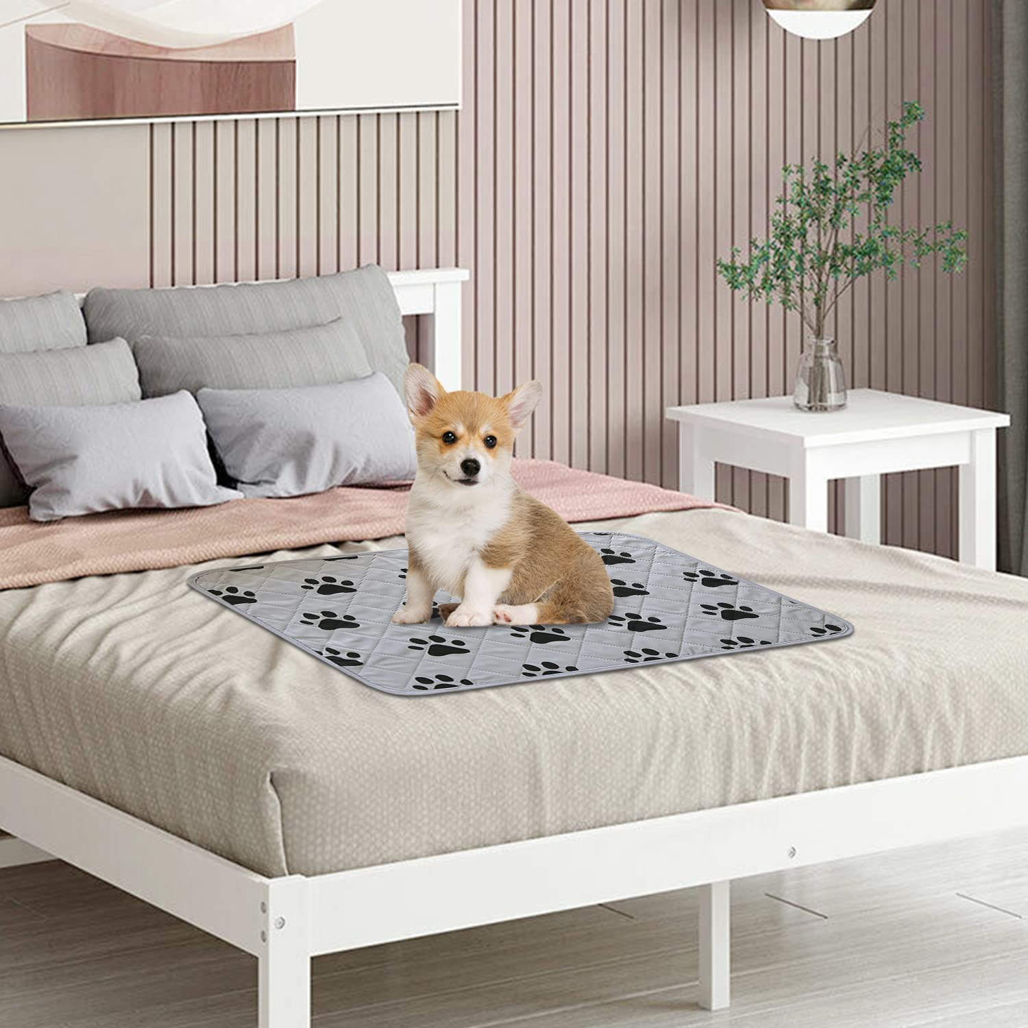 SPXTEX Washable & Waterproof Dog Bed Cover - Non-Slip Crate Pad & Training Pee Pads for Large Dogs (68