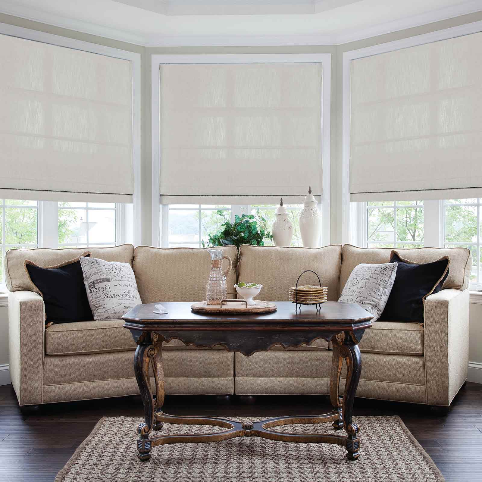 Isabella Cord Lift Cotton Roman Shade - Blackout Window Treatment for Living Room, Bedroom & Nursery - Easy Pull Cord Operation for Smooth Adjustments