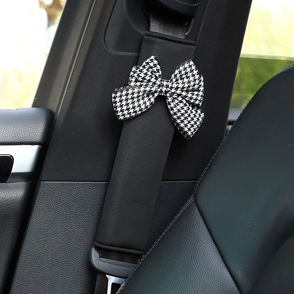 Soft Car Seat Belt Pads Cover - Adjustable Bowknot Shoulder Strap Covers for Adults & Women - Comfortable Handbag & Backpack Accessory - Perfect for Long Drives, Commuting and Travel