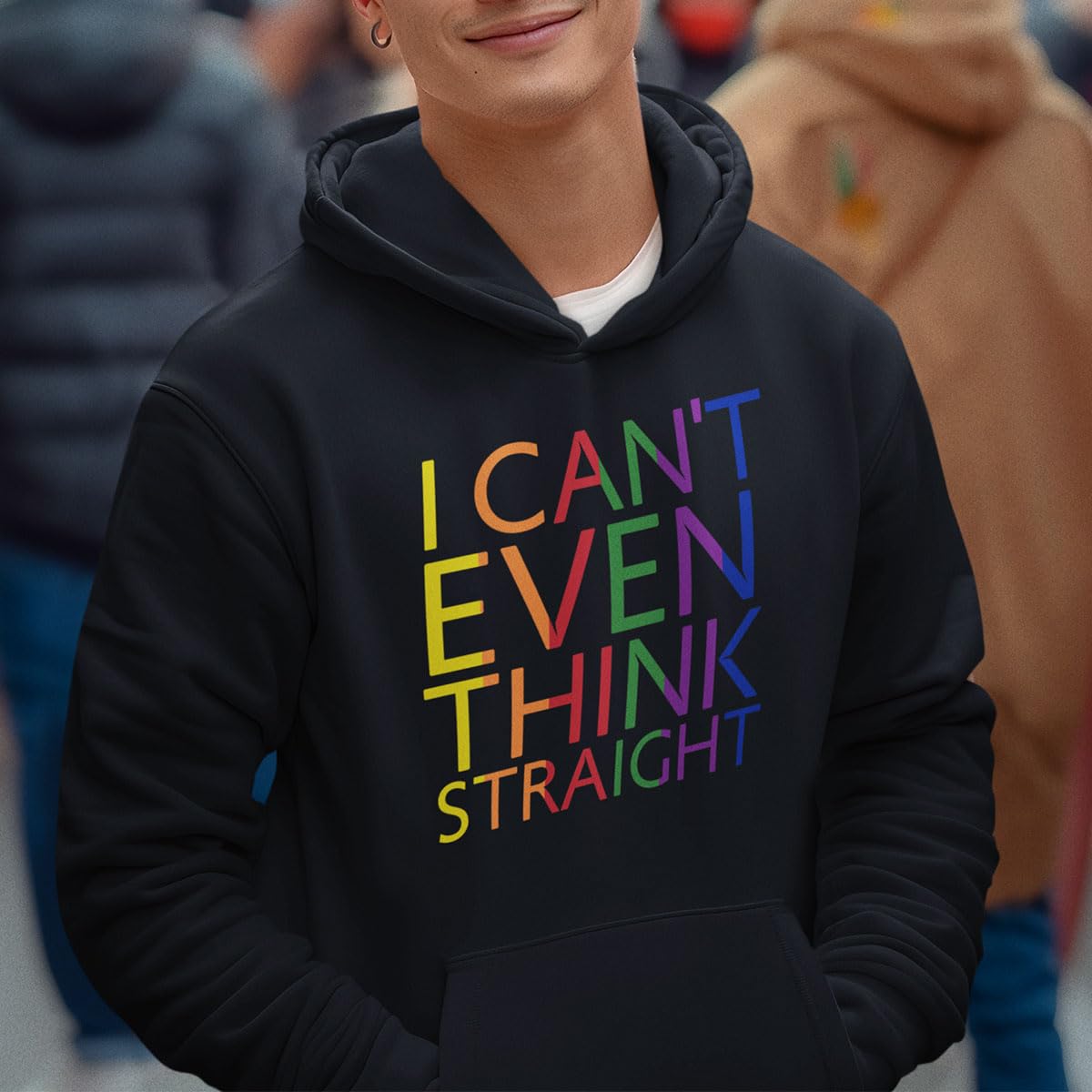 I Can't Even Think Straight Gay Pride Hoodie - LGBTQ+ Rainbow Sweatshirt for Men & Women - Comfortable Unisex Pullover for Pride Month, Parades & Ally Support