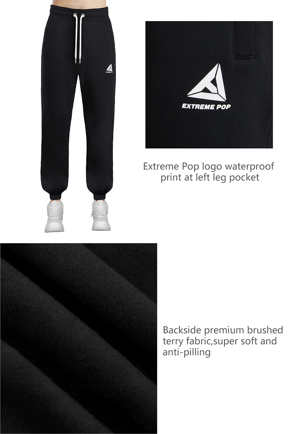 Women's Extreme Pop Sweatpants - Slim Fit Jersey Fleece Joggers for Athletic Training & Lounge | Essential Workout Leggings XS-XXL | Perfect for Gym, Yoga & Casual Wear