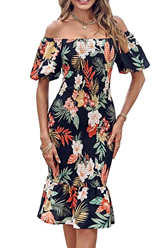 Floral Black Red