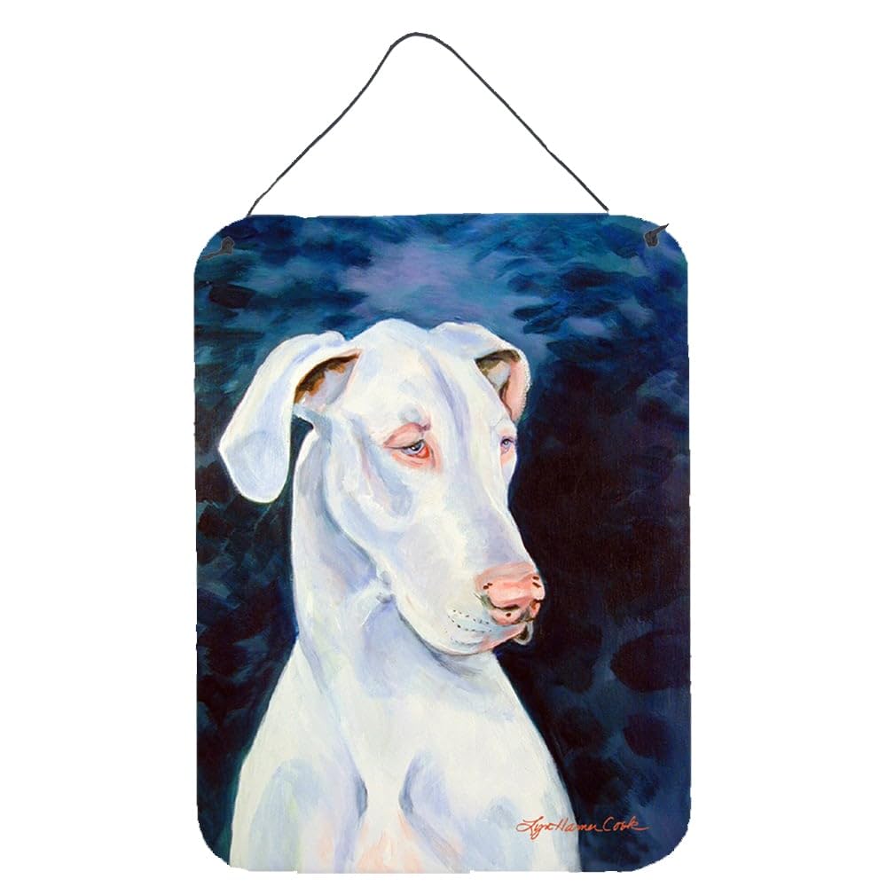 Caroline's Treasures 12x16 Multicolor White Great Dane Metal Wall Sign - Rustic Aluminum Door Hanging Plaque for Kitchen, Bar, Bathroom & Front Door Decor - Perfect for Pet Lovers & Home Decoration