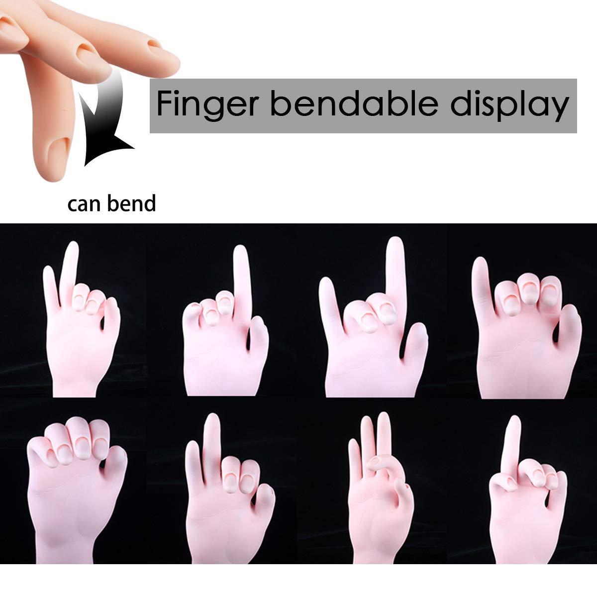 Acrylic Nails Practice Hand - Flexible Bendable Mannequin Hand for Nail Art Training, Perfect for Beginners & Professionals | Salon, Home Practice & Nail Technician Training Tool