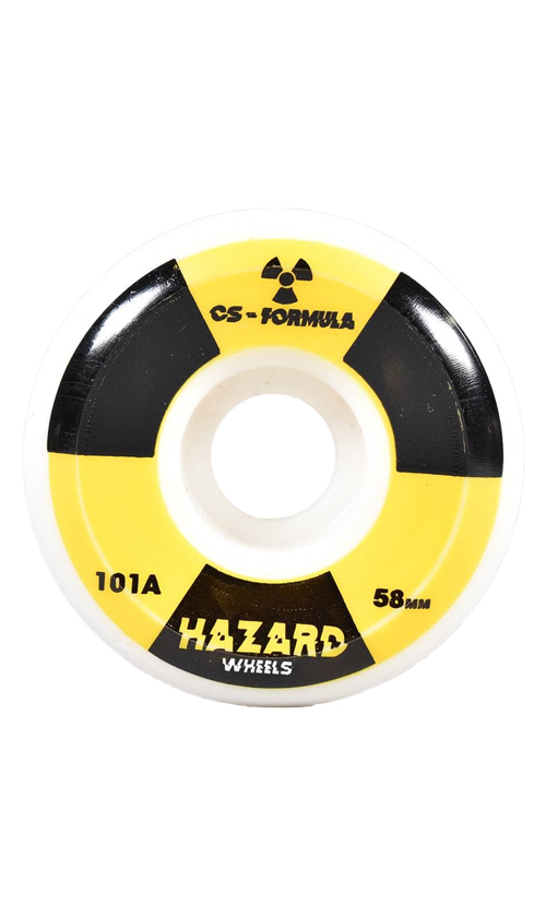 Hazard Radio Active CS Conical Wheels 101a 58mm White - Premium Skateboard Wheels for Street & Park Skating - Perfect for Tricks & Smooth Rides