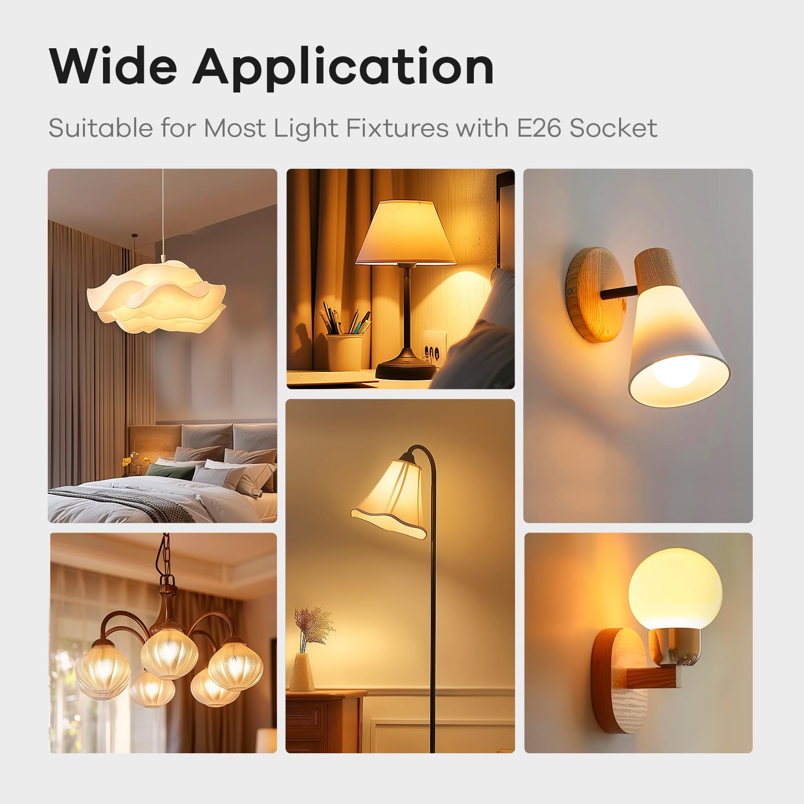 Linkind A19 LED Light Bulbs - 75W Equivalent Dimmable, E26 Base, 2700K Soft White (13W 1100 Lumens), UL & FCC Certified - Perfect for Bedroom, Living Room, Home Office Lighting (6-Pack)