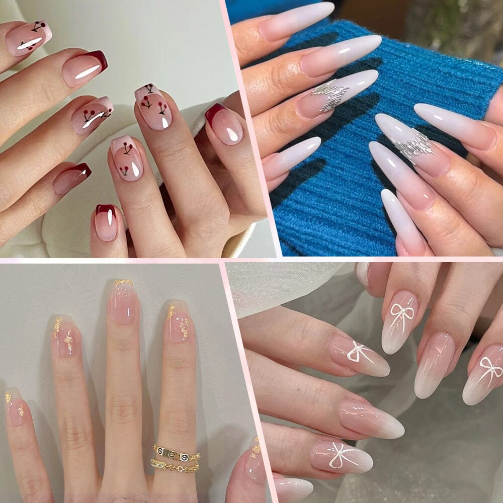 20-Pack Semi Cured Gel Nail Strips Kit - N079 & N088 Designs - DIY Salon-Quality Manicure at Home for Parties, Weddings & Special Occasions