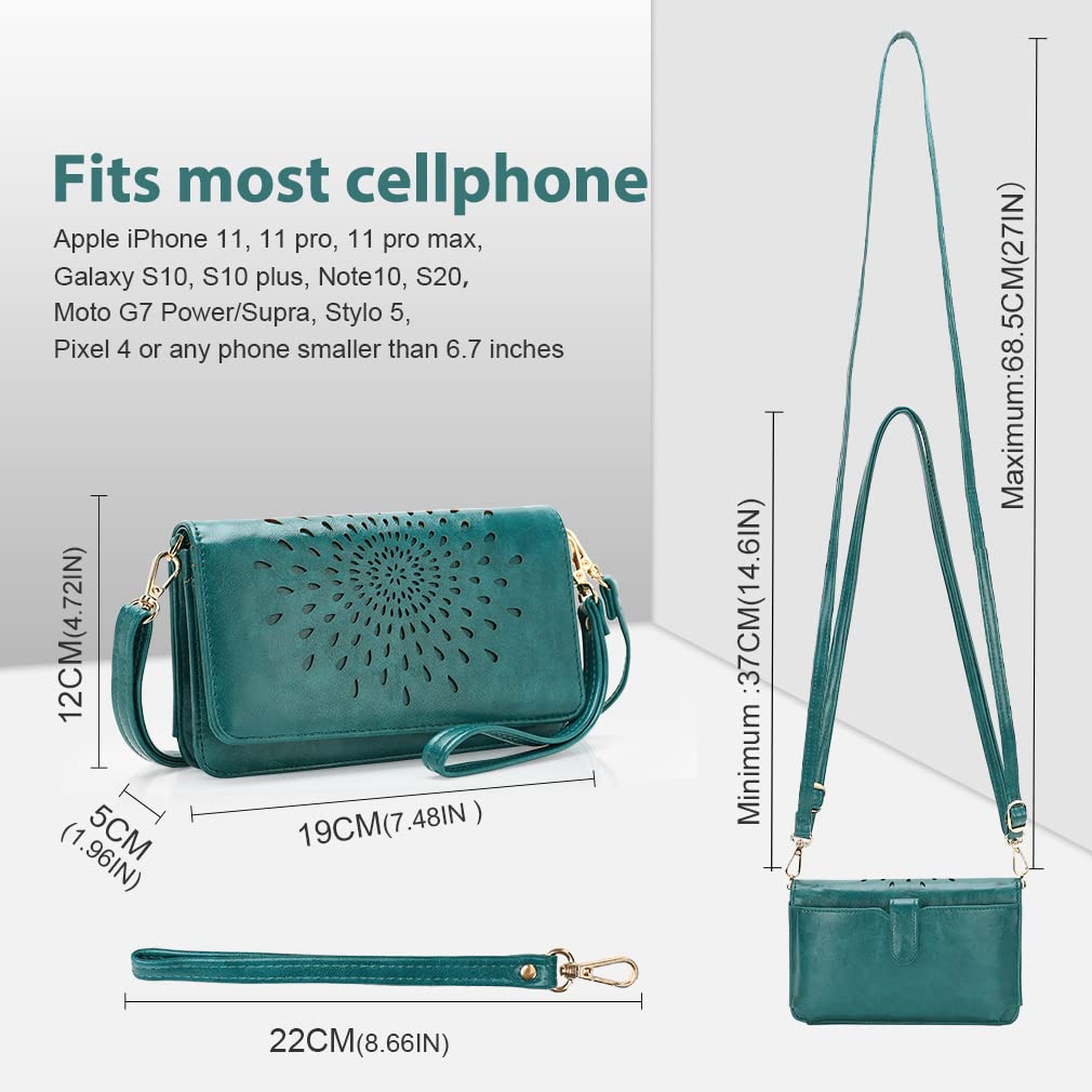 APHISON Women's RFID Blocking Crossbody Bag - Multi-Function Small Purse with Wristlet, Shoulder Strap & Card Holder | Perfect for Travel, Shopping & Everyday Use