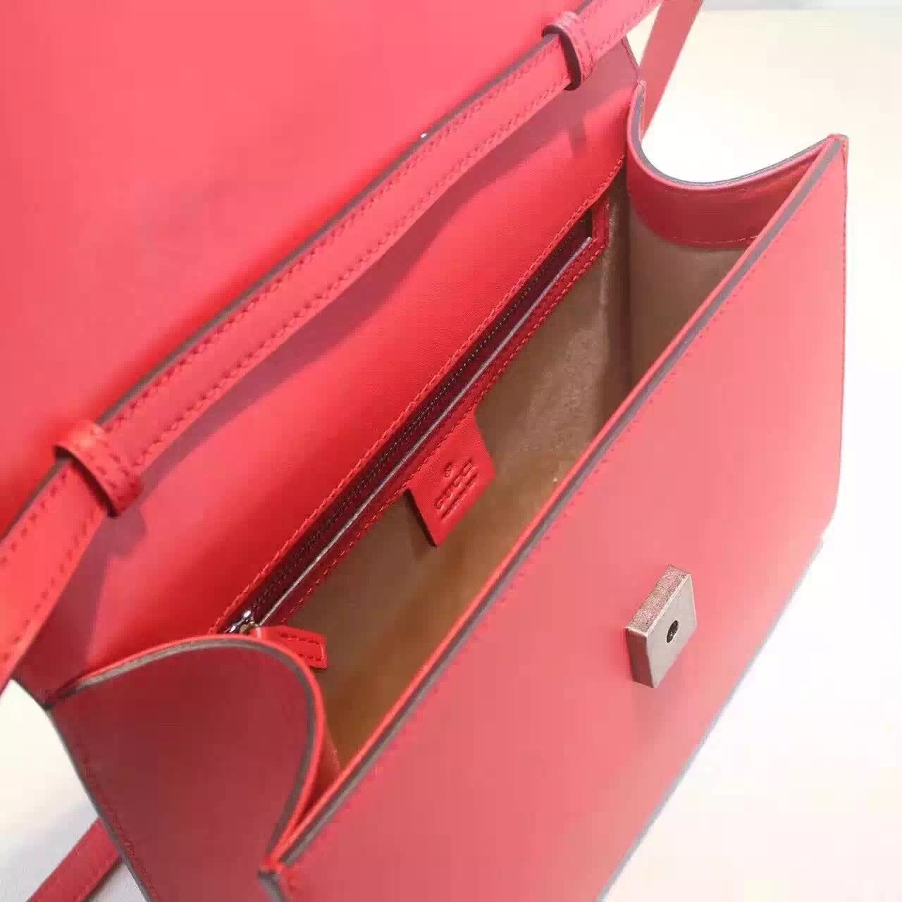 Gucci Lilith Leather Top Handle Bag for Women - Red Luxury Handbag for Work, Party & Evening Out