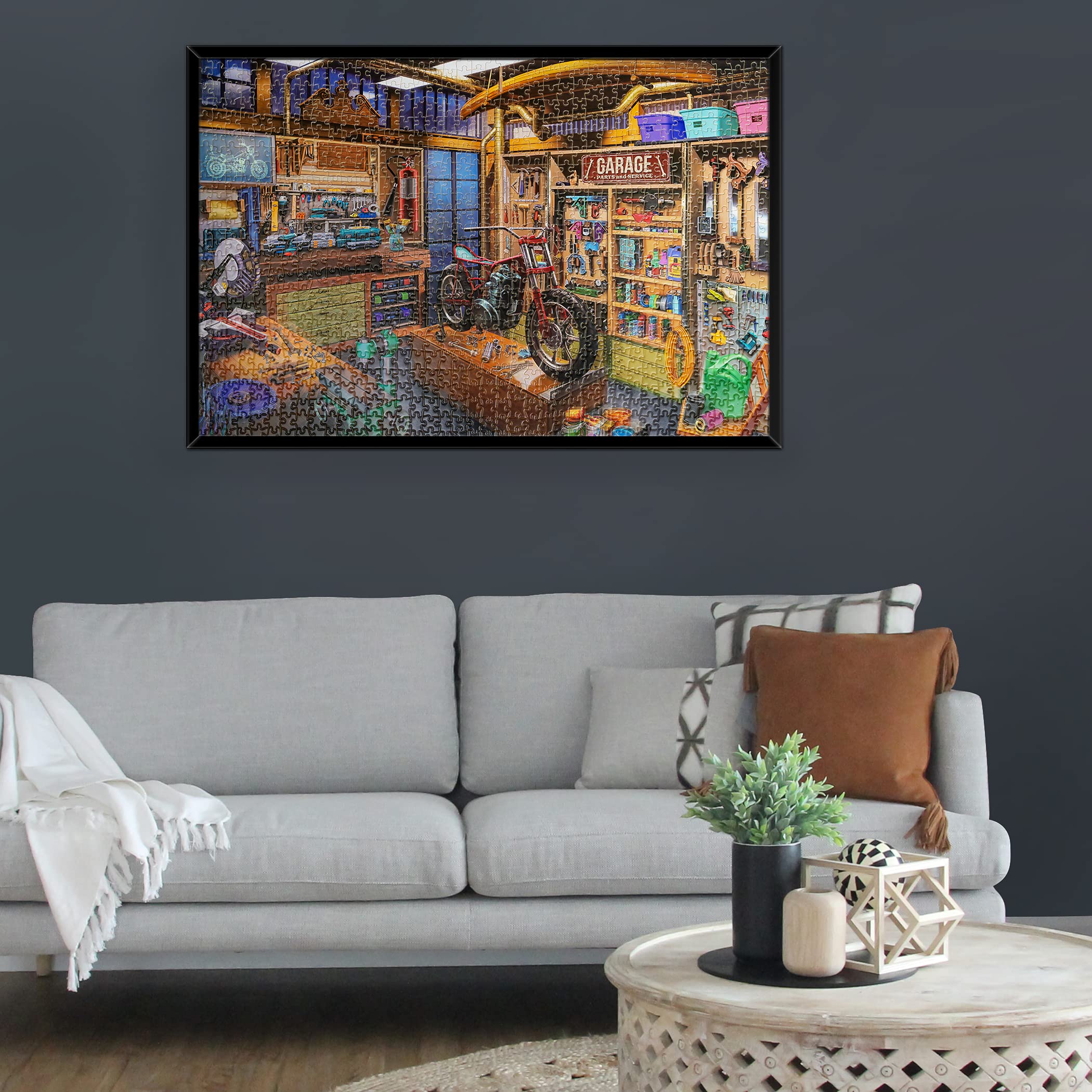 Lavievert 1000 Piece Jigsaw Puzzle for Adults & Kids - Challenging Garage Scene Puzzle for Family Game Night & Relaxation