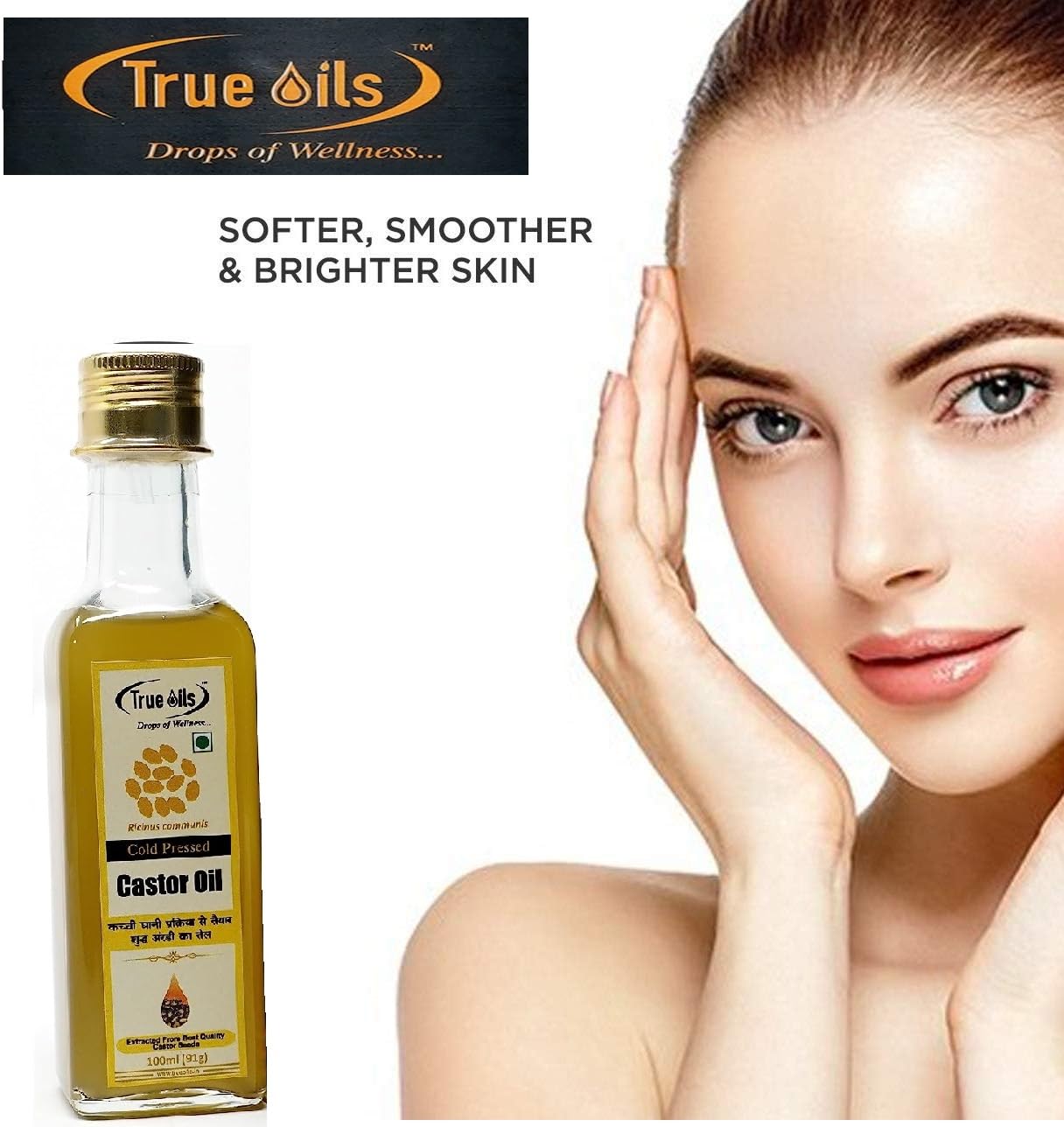 Organic Cold-Pressed Castor Oil 100ml - Unrefined Pure Jamaican Black Castor Oil for Hair Growth, Eyebrows, Skin Care & Constipation Relief | Natural Moisturizer for Eyelashes, Scalp & Dry Skin | Perfect for DIY Beauty & Wellness Treatments