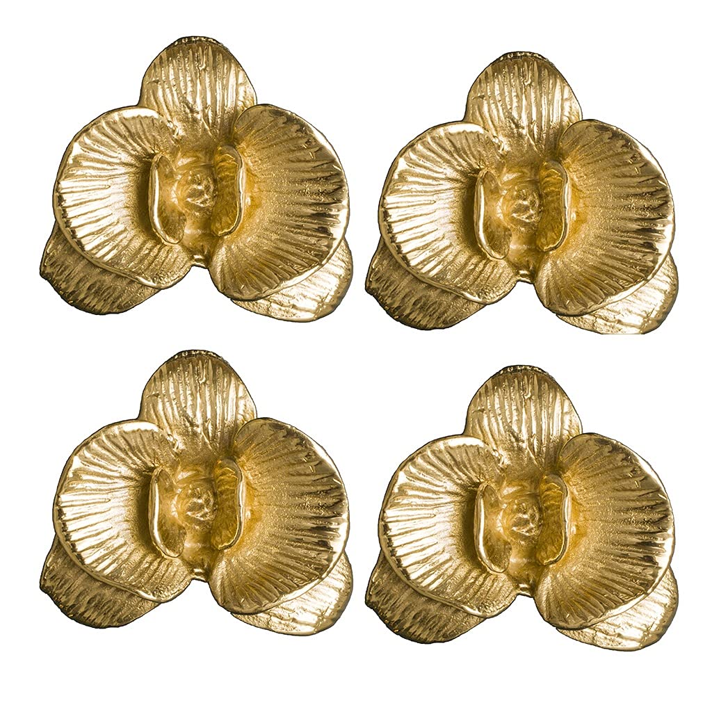 Vintage Brass Cabinet Knobs - Pure Copper Gold Single Hole Drawer & Closet Door Handles (4.4