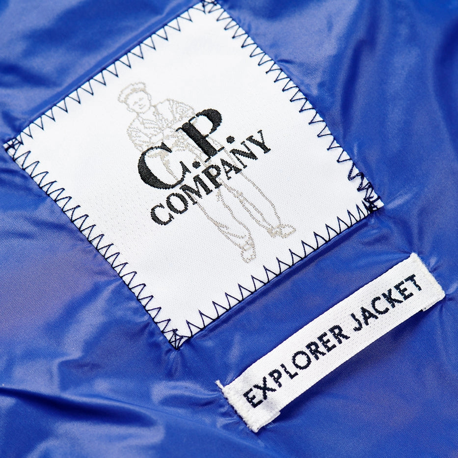 Palace x CP Company Bright Cobalt Puffer Jacket - Men's Winter Coat, Waterproof & Lightweight Down Jacket for Urban Streetwear & Outdoor Activities