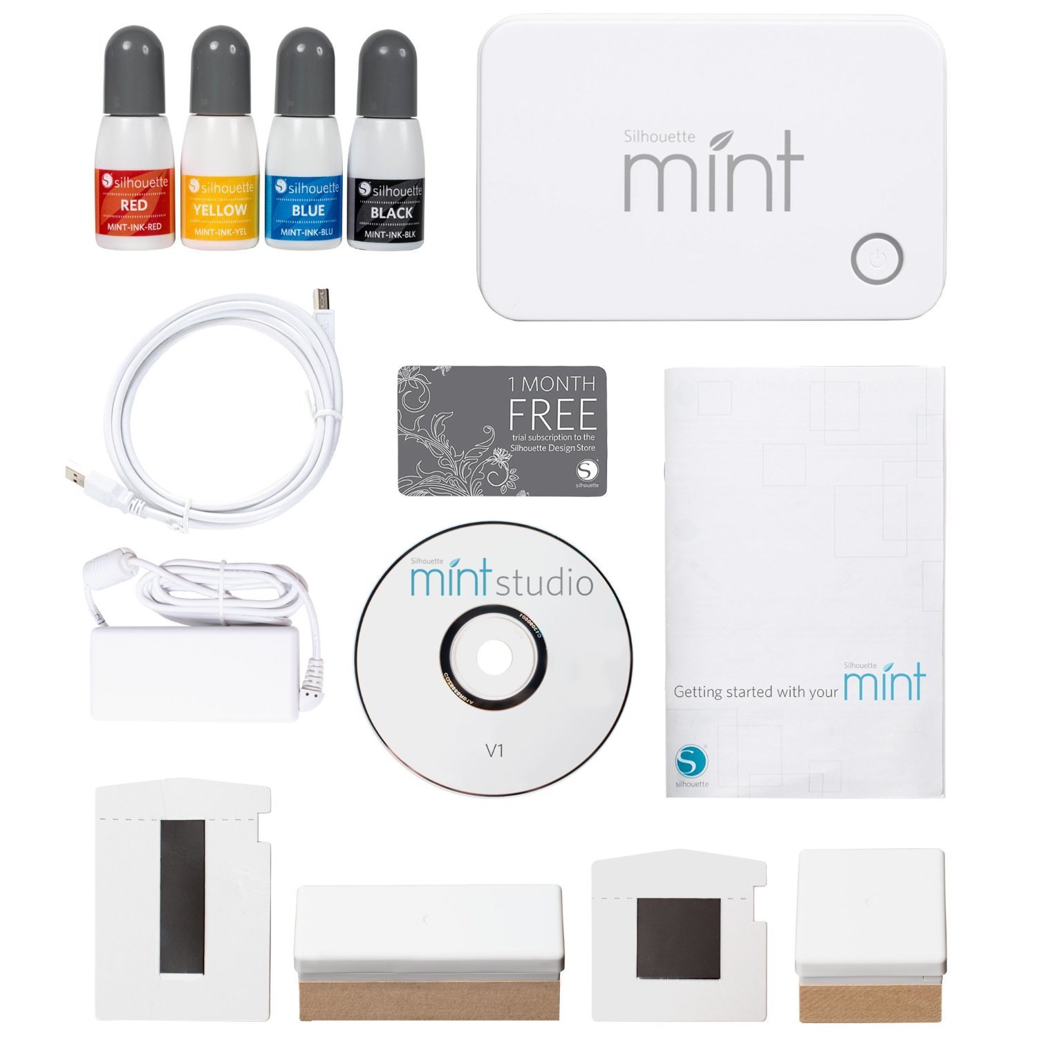 Silhouette Mint Custom Printer - Personalize Stamps, Labels & Crafts - White - Perfect for DIY Projects, Scrapbooking & Home Decor