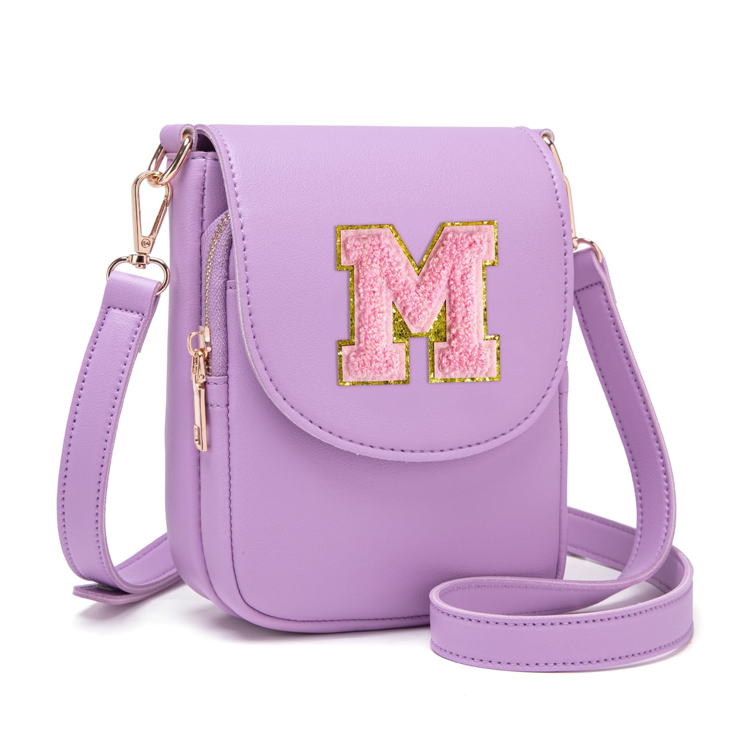 Stylish Leather Crossbody Purse for Teen Girls - Small Initial Phone Bag with Triple Compartment (Perfect for School, Travel & Everyday Use)