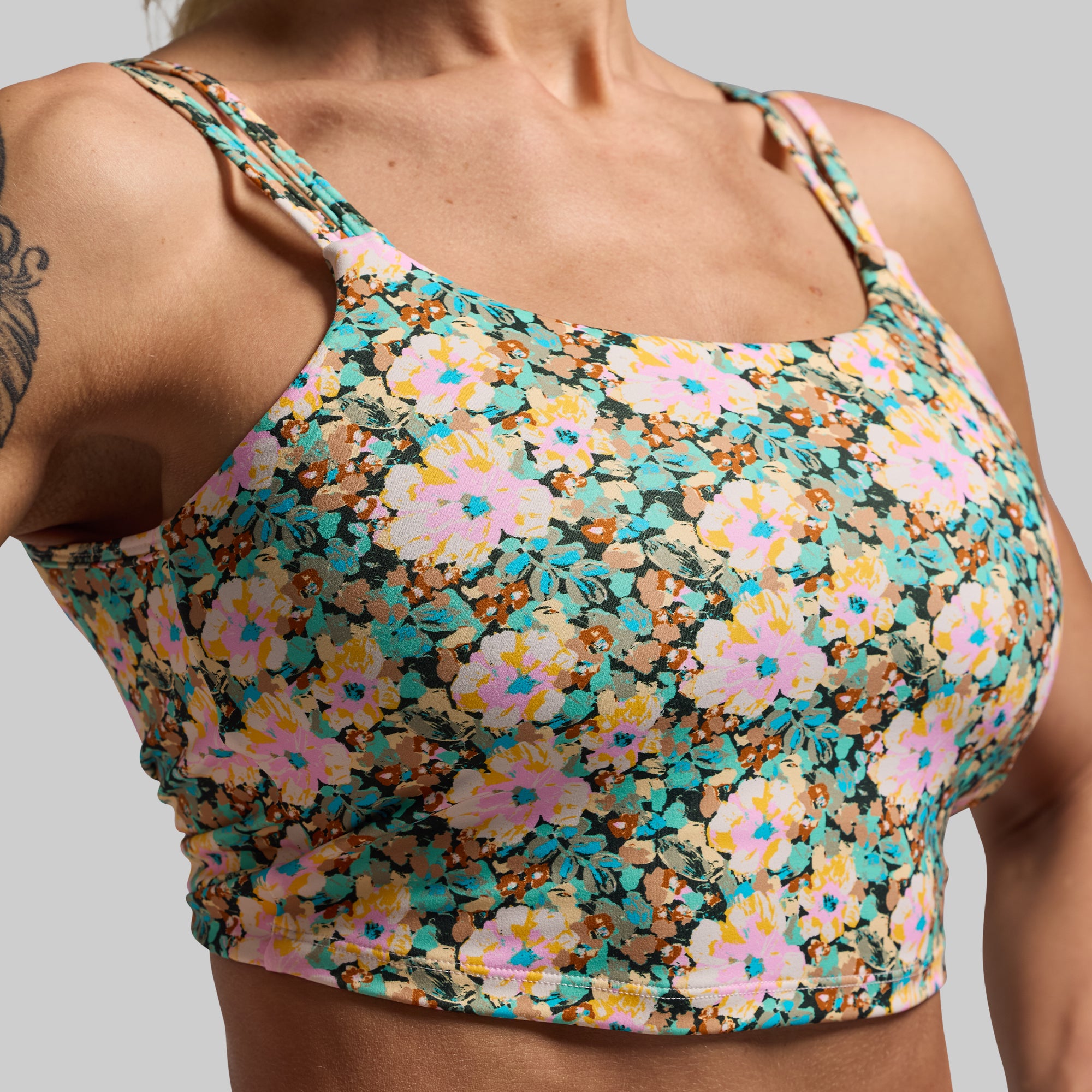 Don't Get It Twisted High Support Sports Bra - Petal Perfect Design for Yoga, Running & Gym Workouts