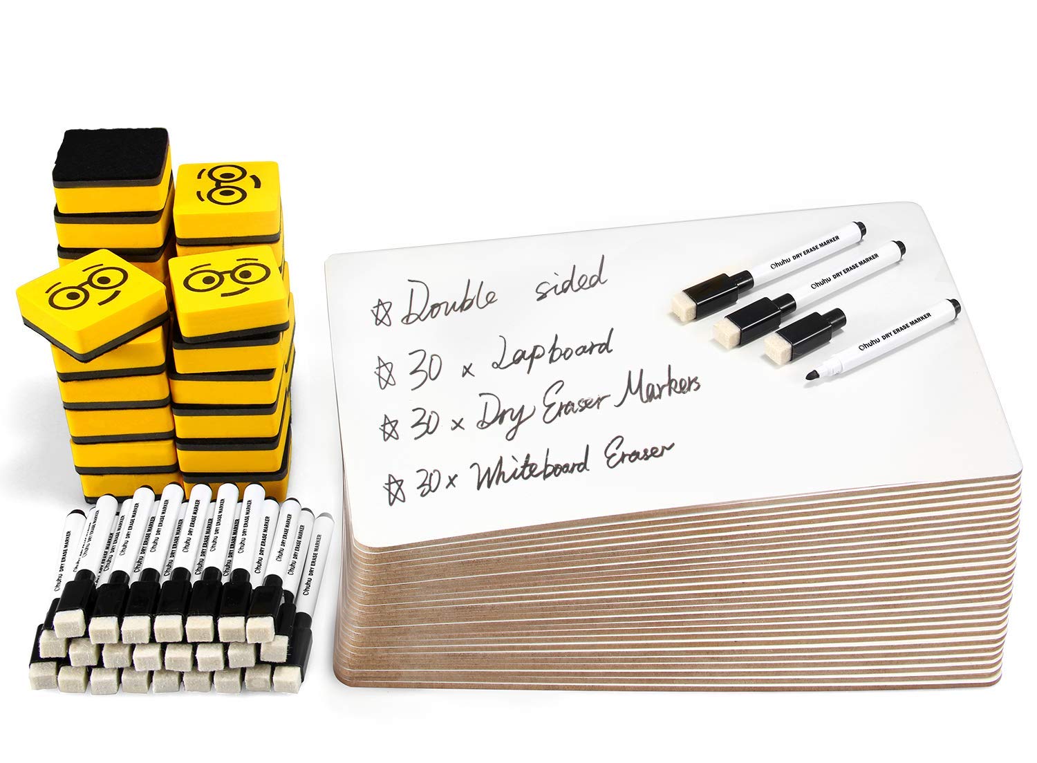 Ohuhu 30-Pack Double Sided Dry Erase Boards Set - 9 x 12 Inch Whiteboards with 30 Markers & Erasers - Perfect for Classroom, Students, Teachers & Office Meetings - Ideal for School Supplies, Presentations & Group Activities