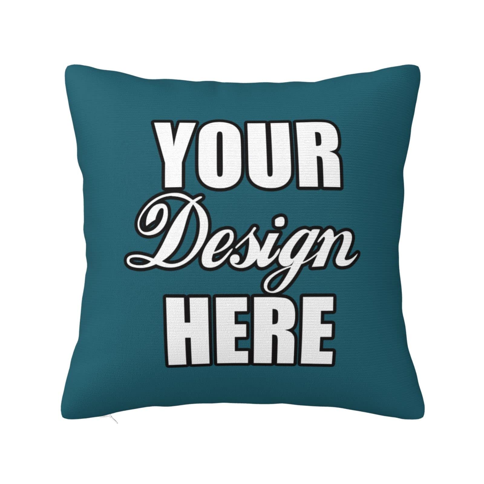 Personalized Photo Pillow Cover - Custom Printed 12x12 Inch Throw Pillow Case with Your Picture/Text - Soft Decorative Cushion for Sofa, Bed, Chair - Perfect for Home Decor, Gifts & Farmhouse Style Living Room Accents