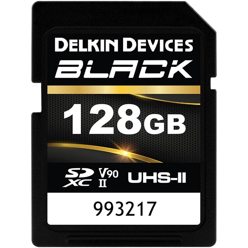 Delkin BLACK 128GB UHS-II SD Card - 300MB/s Read, 250MB/s Write - Rugged & Waterproof Memory Card for DSLR Cameras, 4K Video, Action Cameras & Outdoor Photography