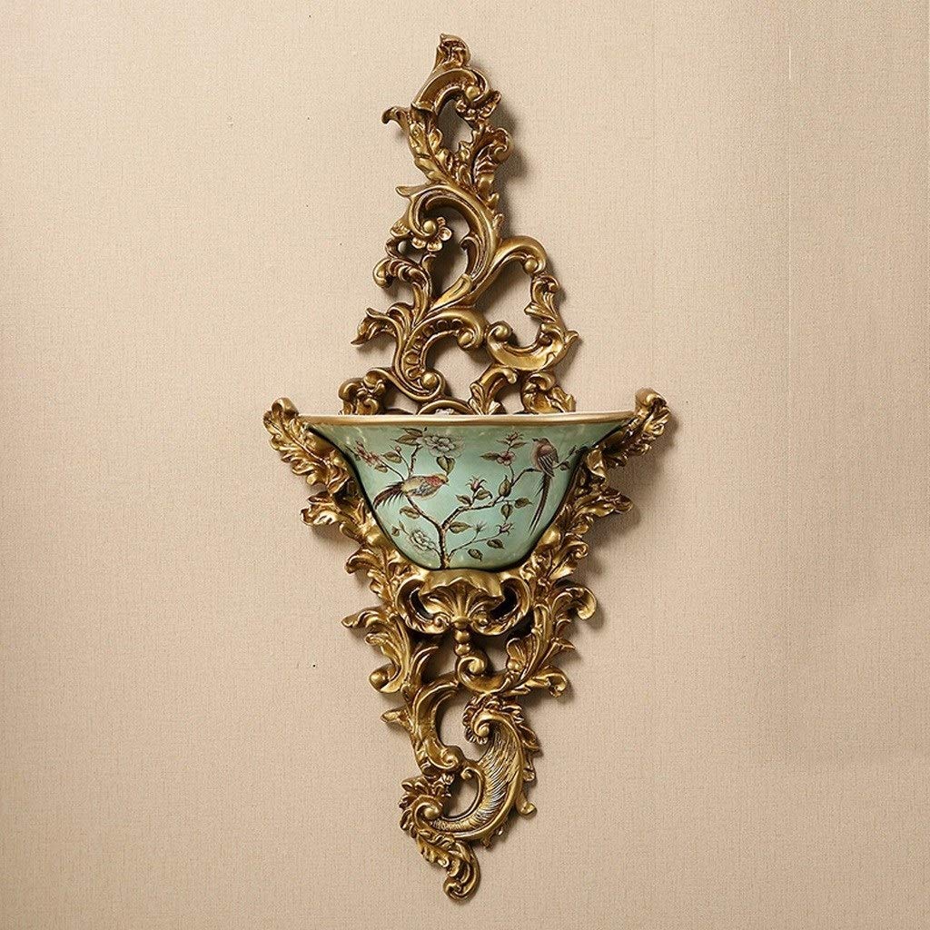 LIUSHI Green Sculpture Wall Decor - Creative Flower Pot Hanging Ornament for Home & Office Background (Size B) | Perfect for Living Room, Bedroom, and Indoor Garden Decor