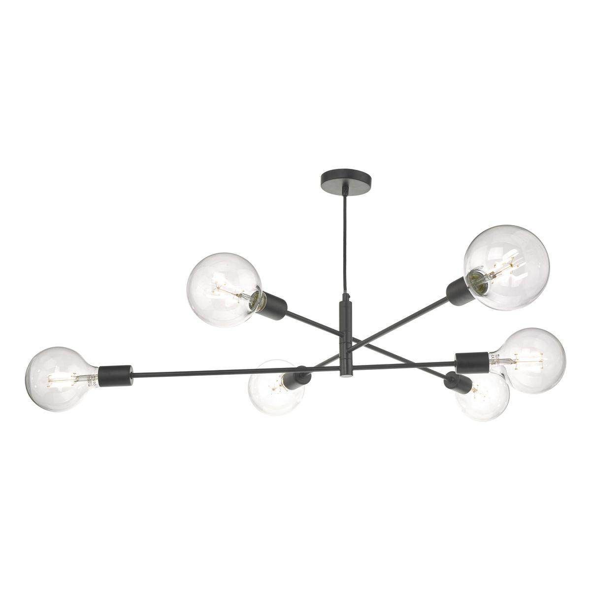 Alana 6-Light Chandelier - Antique Brass, Matt Grey, Black, Polished Gold & Satin Chrome Finish - Perfect for Dining Room, Living Room & Bedroom Lighting