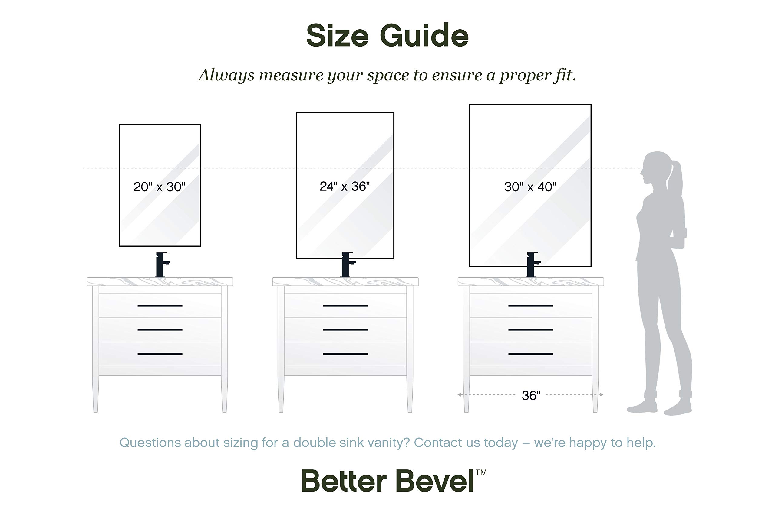 Better Bevel Wall Mirror - Gold Metal Frame 30
