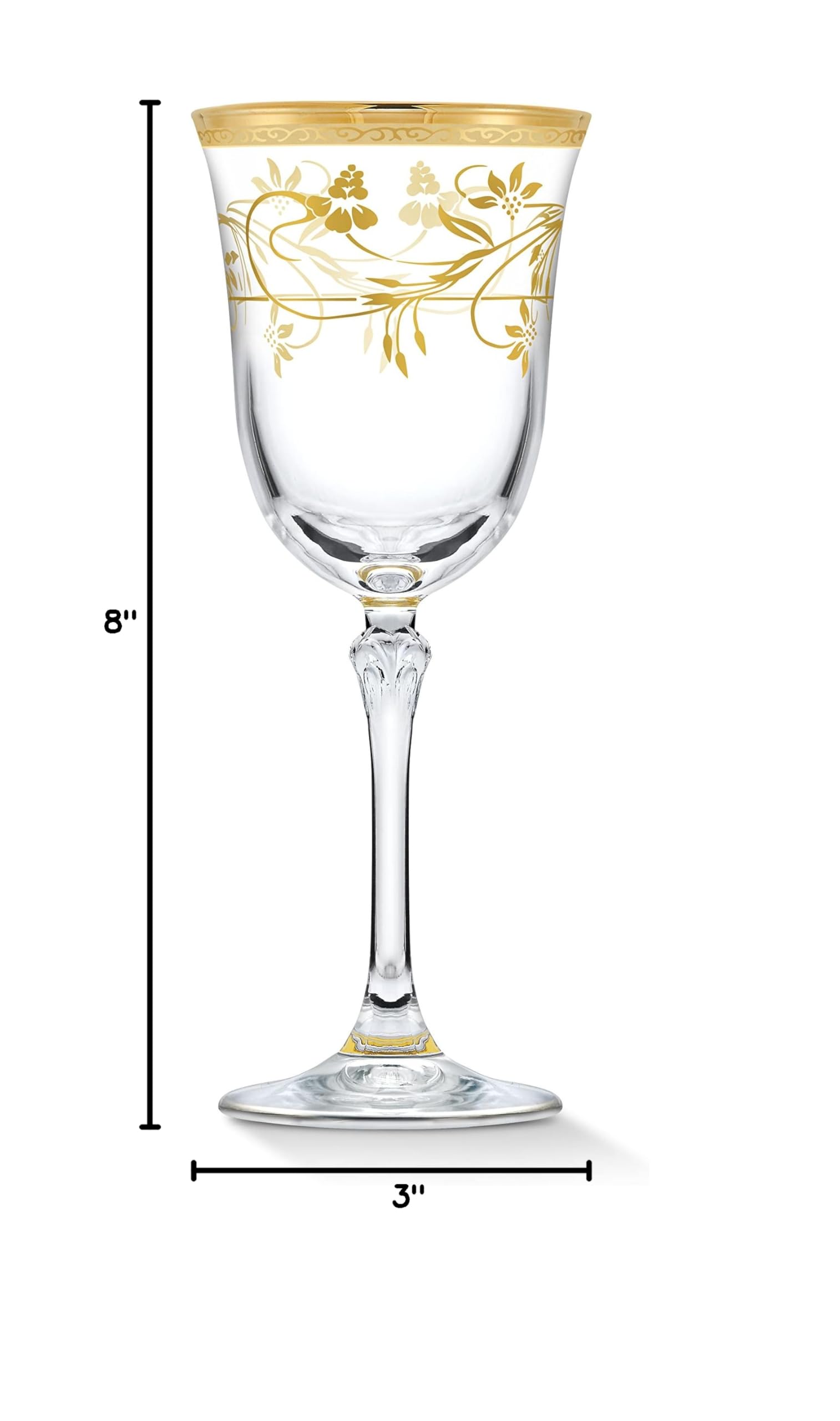 Elegant Modern Crystal Rosalia Flower Glassware Set of 4 - 7 oz White Wine Glasses for Parties, Weddings, and Special Events - Perfect for Hosting, Gifts, and Home Decor