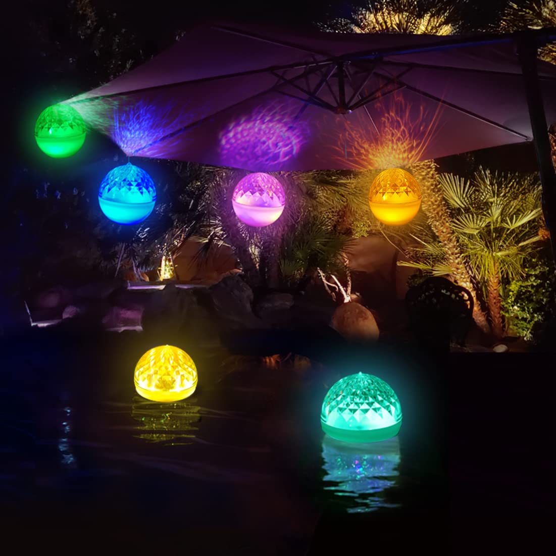 Solar Powered Floating Pool Lights - Waterproof LED Color Changing Lights for Halloween & Christmas Decor - Glow Ball Lights for Pools, Parties, and Outdoor Events (1 Pack)
