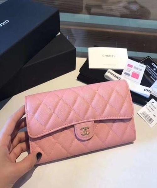 Chanel Classic Long Flap Wallet in Soft Lambskin Leather - Elegant Pink Luxury Women's Wallet for Everyday Use & Special Occasions