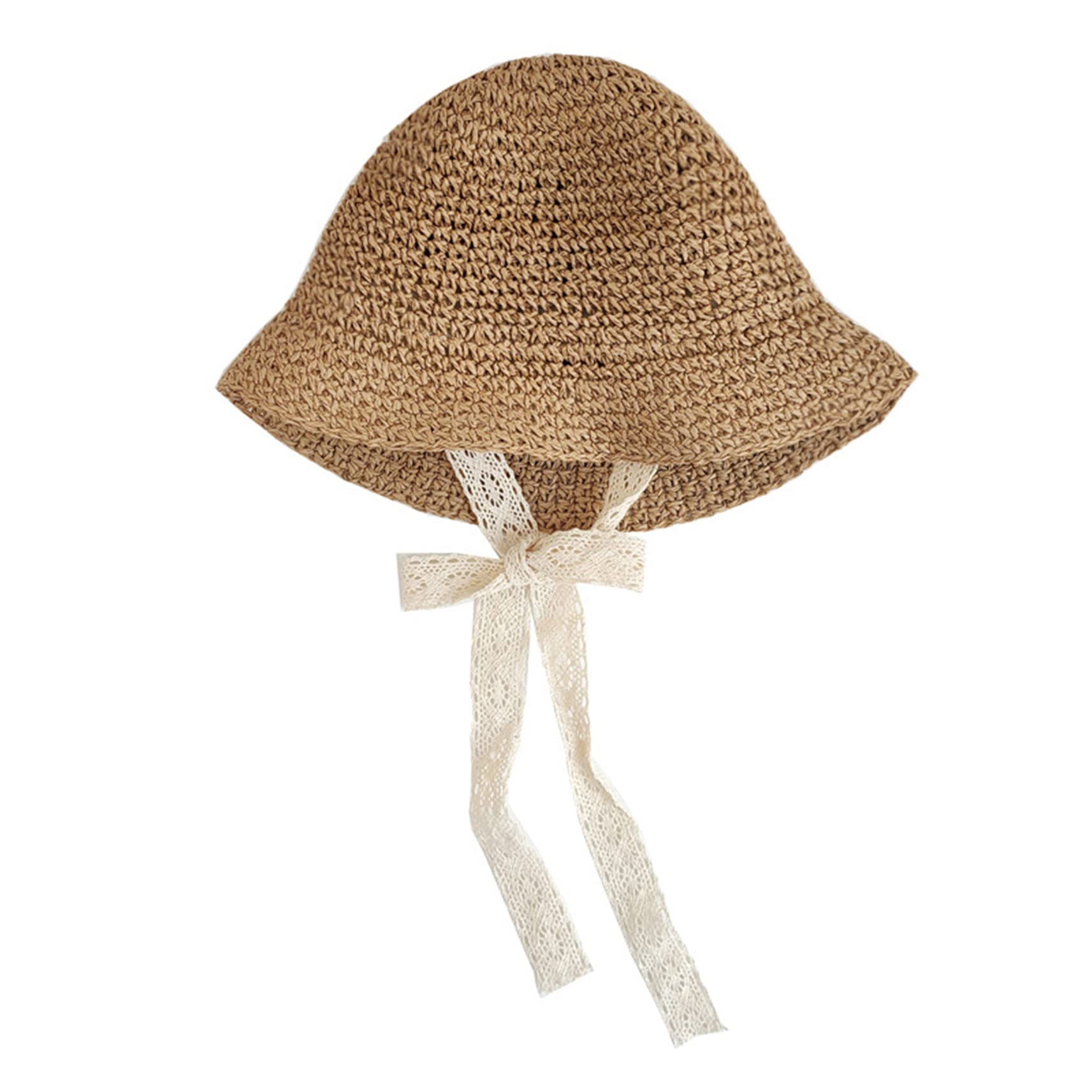 LIUTA Foldable Toddler Girls Summer Straw Hat - UPF Sun Protection Beach Hat with Adjustable Strap for Outdoor, Travel & Play