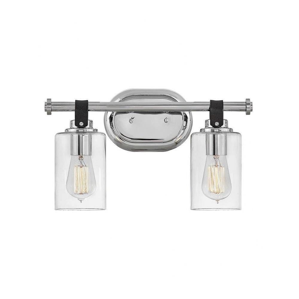2-Light Bathroom Vanity Light Fixture - Chrome Finish Modern Bathroom Lighting for Mirror & Sink Area - 81-Bel-4442229