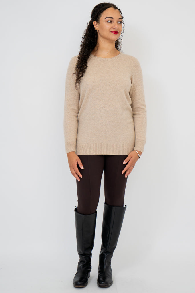 Kamila Women's Wool Cashmere Sweater in Camel - Soft & Warm Winter Pullover for Casual Outings & Office Wear