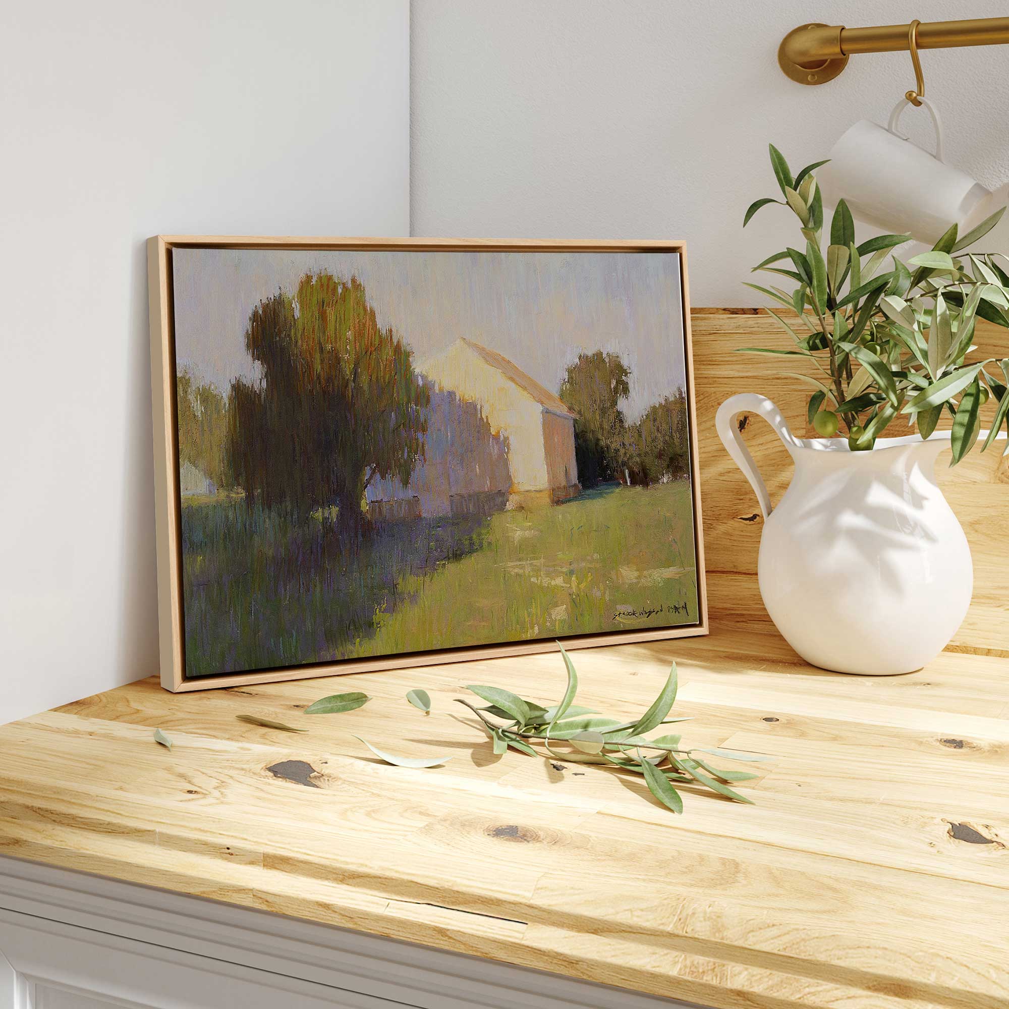 Rustic Charm Canvas Wall Art - Dawn Landscape Print for Home & Office Decor - Perfect for Living Room, Bedroom, or Gift