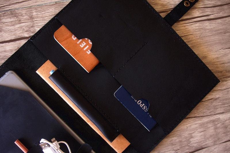 Premium Black Leather Legal Pad Portfolio - Professional Lawyer Notepad Holder for Court, Office & Business Meetings - Perfect for Attorneys, Executives & Students