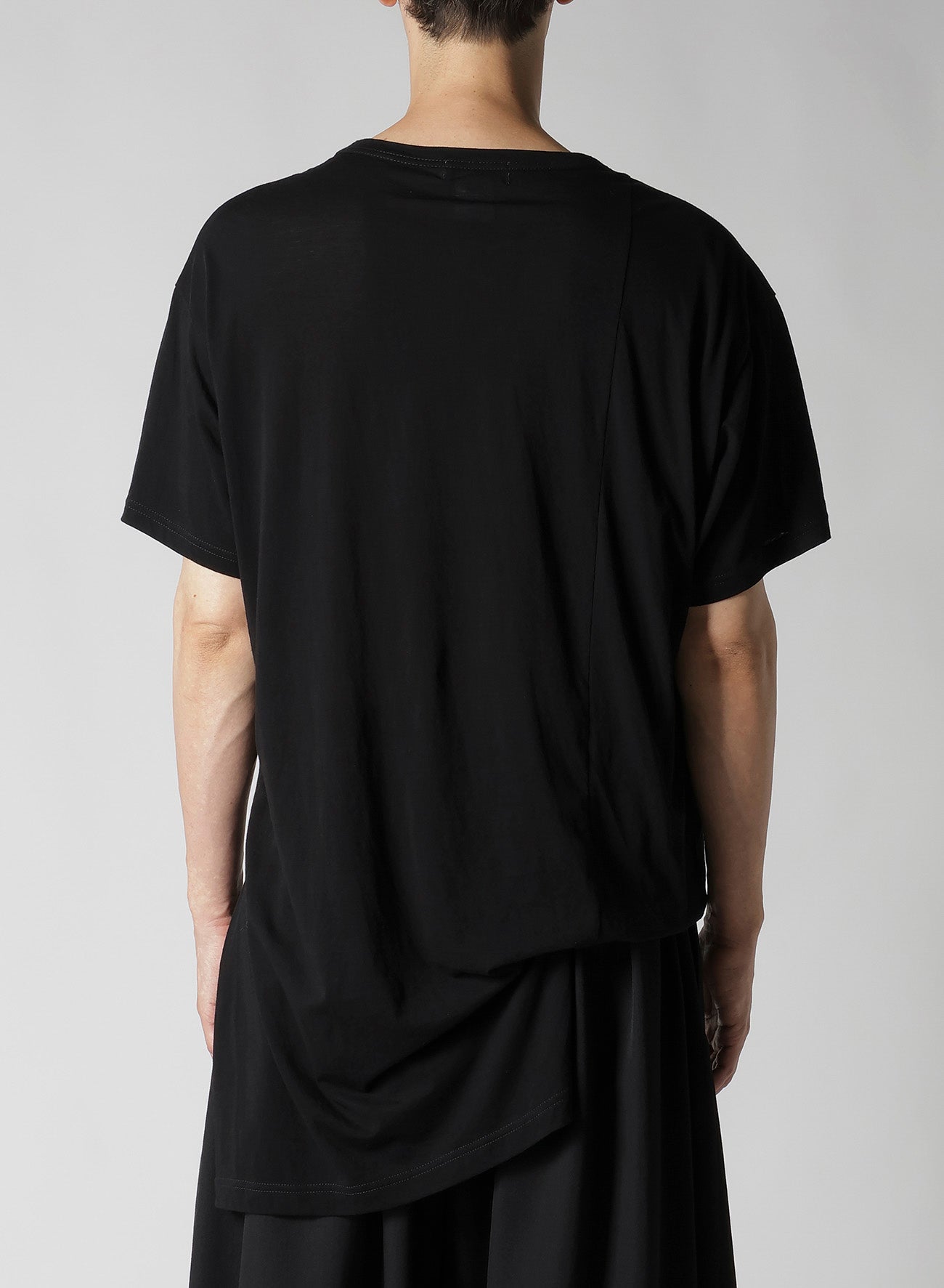 Diorama Jersey Asymmetry Hem Short Sleeve T-Shirt - Women's Fashion Casual Top for Summer & Everyday Wear
