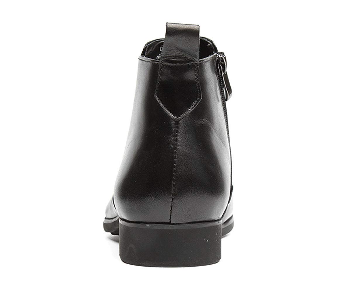 Santimon Men's Chelsea Boots - Leather Ankle Boots with Zipper for Dress & Casual Wear - Black & Burgundy - Perfect for Office, Parties & Everyday Outfits