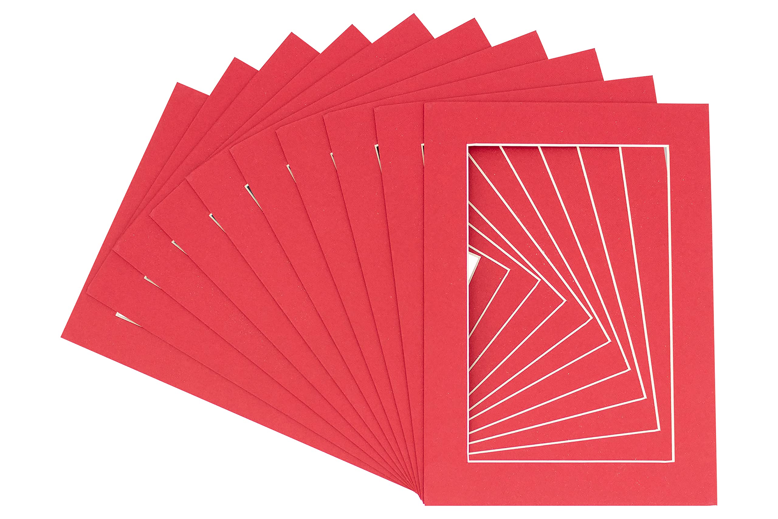 12x18 Inch Precut Acid-Free Picture Matboard - Deep Red Bevel Cut Mat for 11x14 Photos - Pack of 25 Mats with Backing Boards & Clear Bags - Perfect for Framing Art, Photos, and Displaying Memorabilia in Home or Office