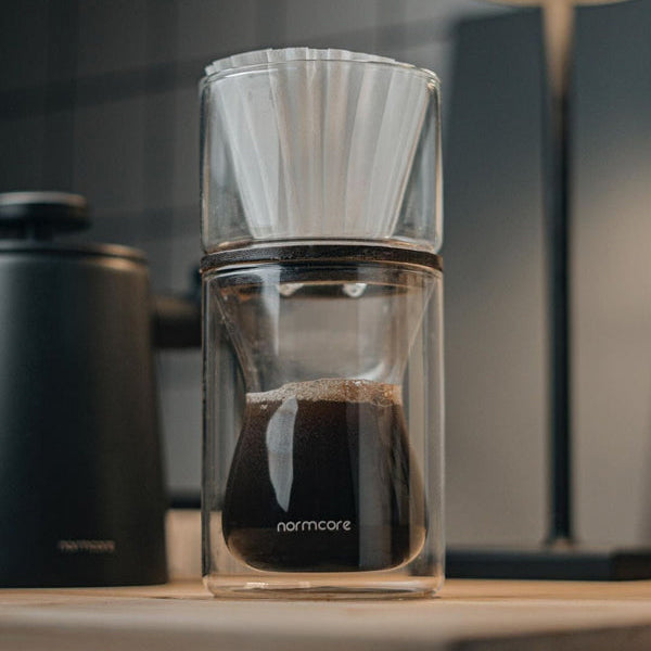 Premium Normcore Pour Over Coffee Maker - Durable Glass & Stainless Steel Dripper for Specialty Coffee Brewing at Home, Office, or Camping