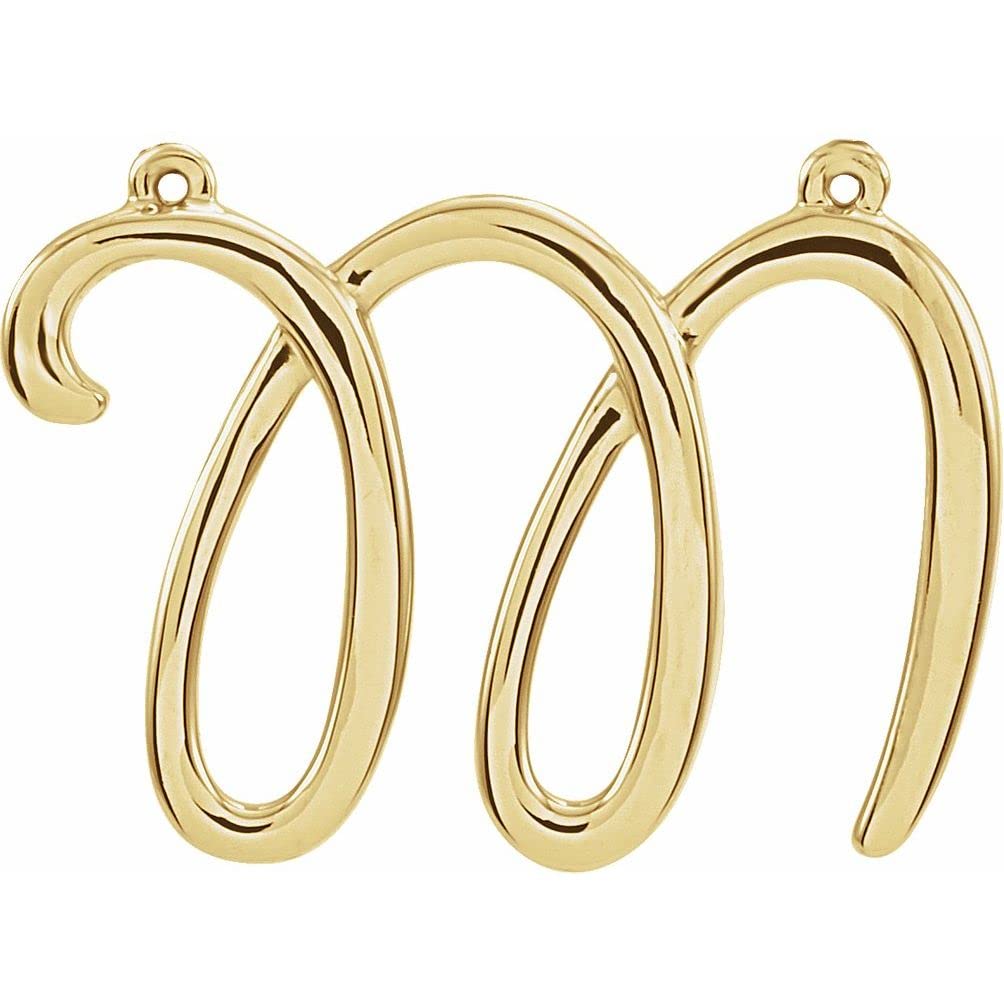 Bonyak 14K Yellow Gold Initial M Necklace - Elegant Script Letter Pendant for Women - Perfect Gift for Birthday, Anniversary & Valentine's Day