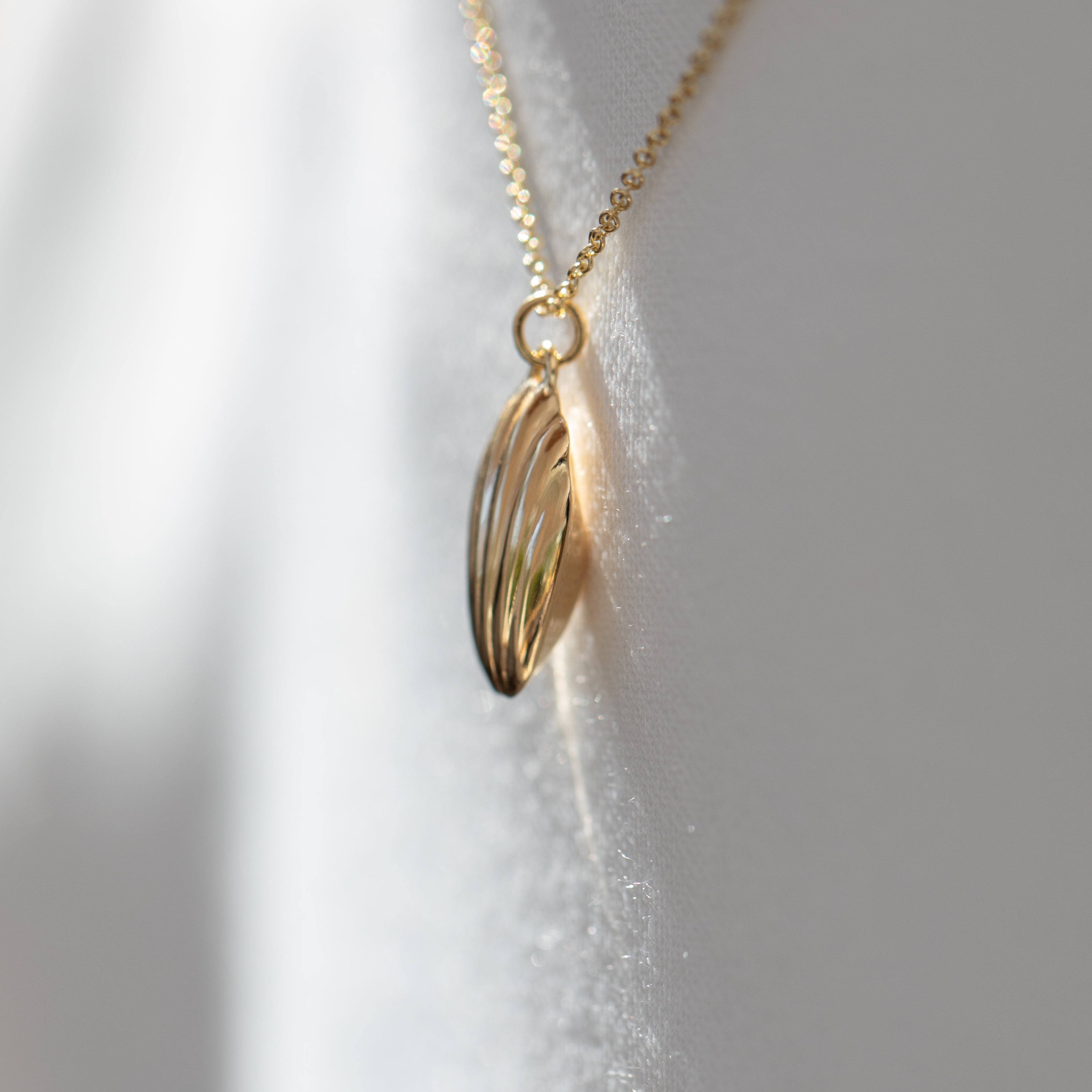 Solid Gold Madeleine Cookie Pendant Necklace - Elegant French-Inspired Jewelry for Women, Perfect Gift for Birthdays, Anniversaries & Special Occasions
